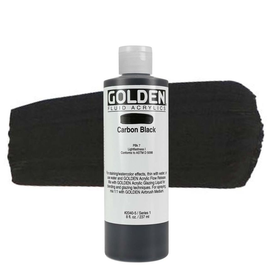 GOLDEN Fluid Acrylics Carbon Black, 8oz