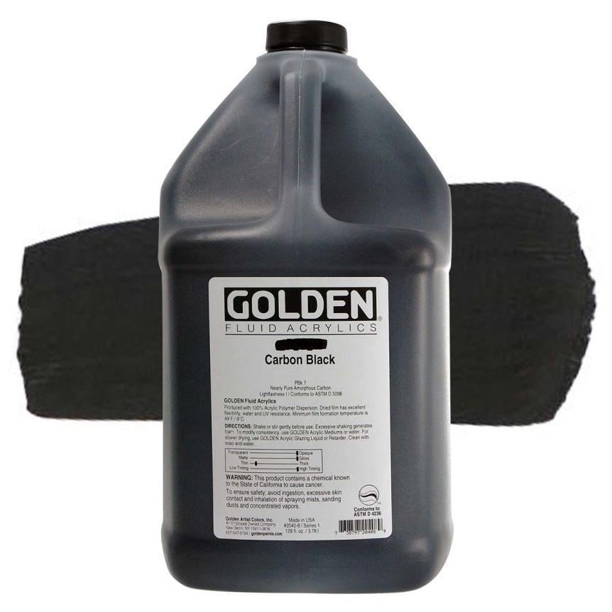 GOLDEN Fluid Acrylics Carbon Black, 1 gallon
