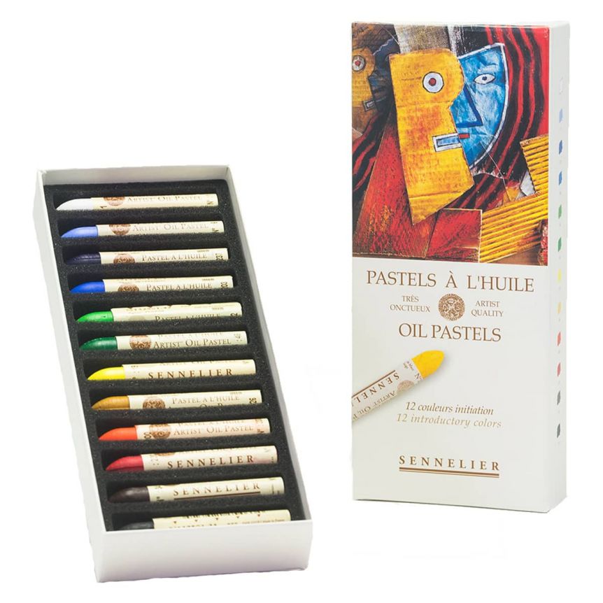 Sennelier Oil Pastels Cardboard Box Set Assorted Colors (Set of 12