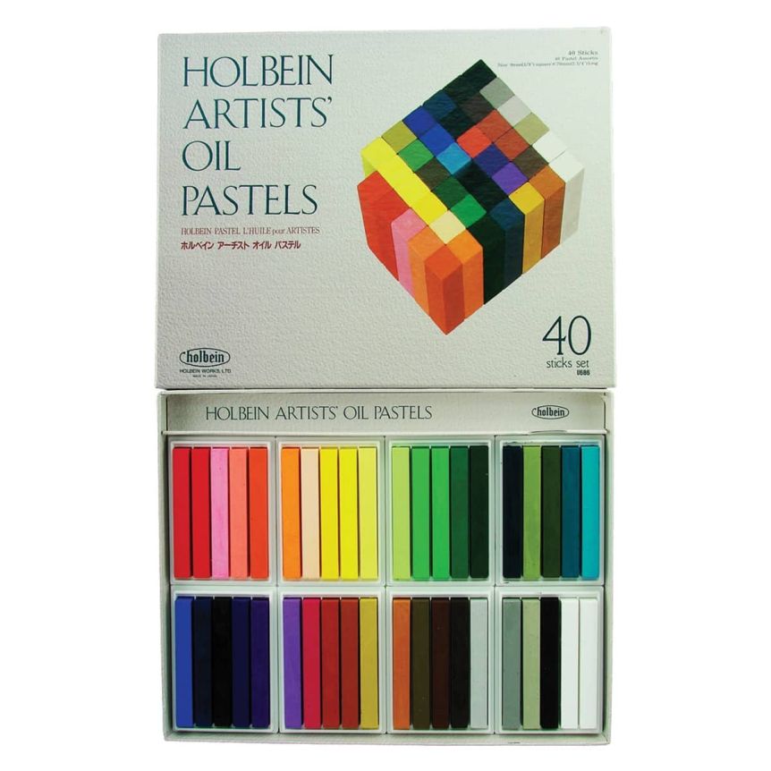 Holbein Oil Pastel Cardboard Set of 40, Assorted Colors