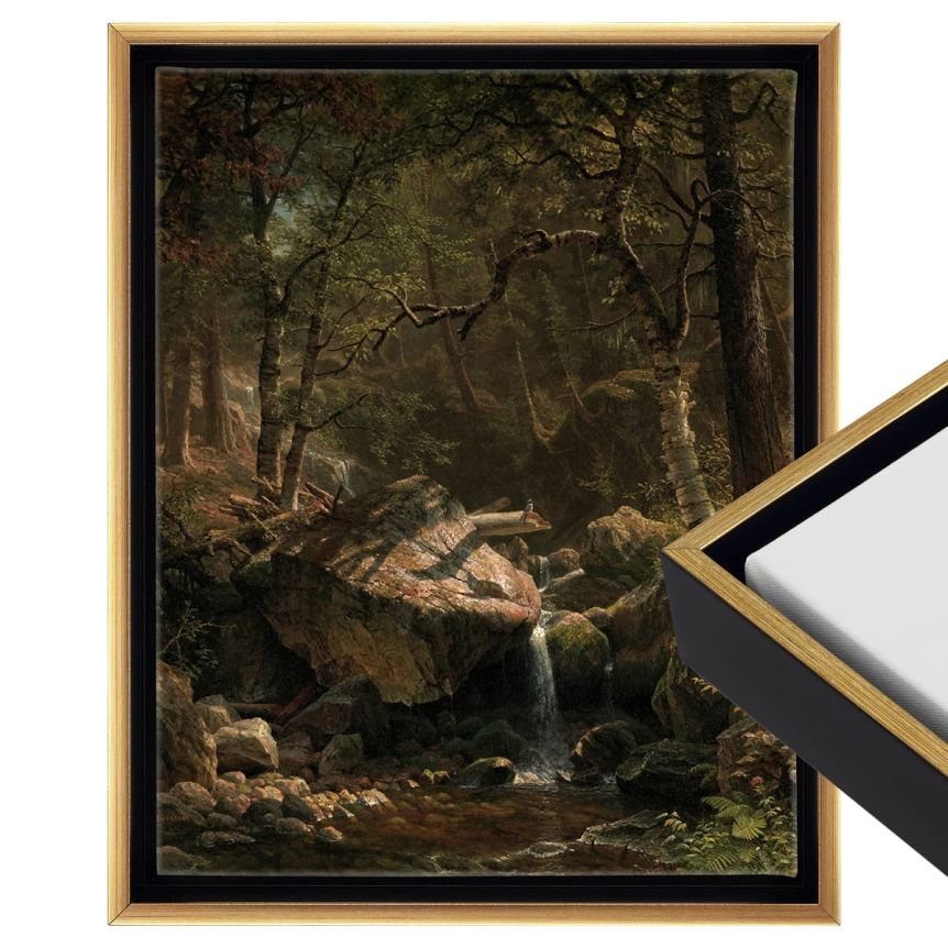 Cardinali Floater Frame, Black/Antique Gold 8"x20" - 1-1/2" Deep