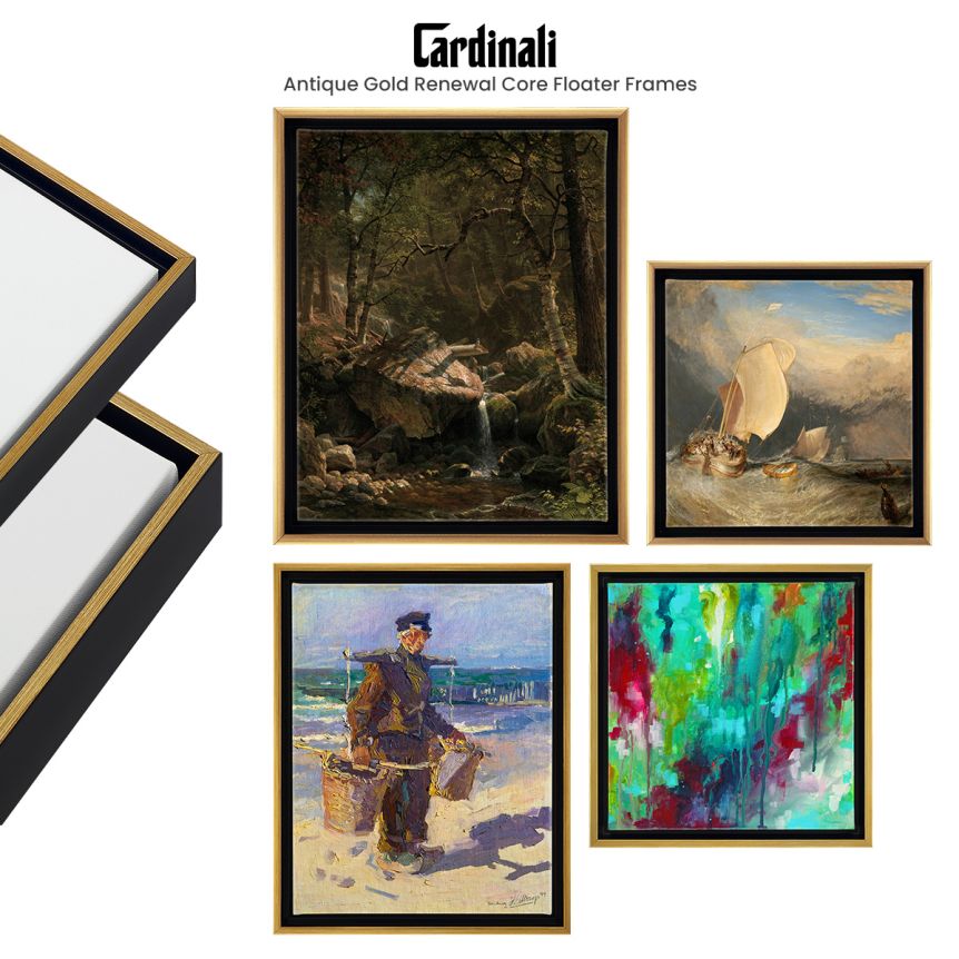 Cardinali Antique Gold Renewal Core Floater Frames