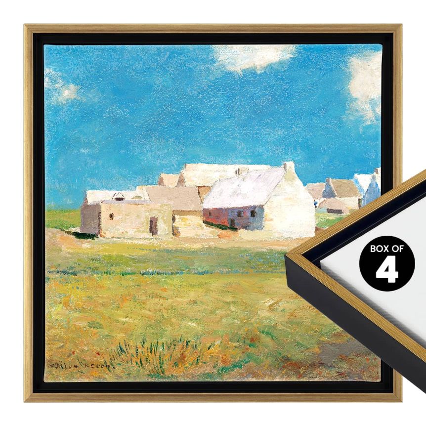 Cardinali Standard Depth Antique Gold/Black Floater Frame Box of 4 - 20"x20" - 3/4" Deep