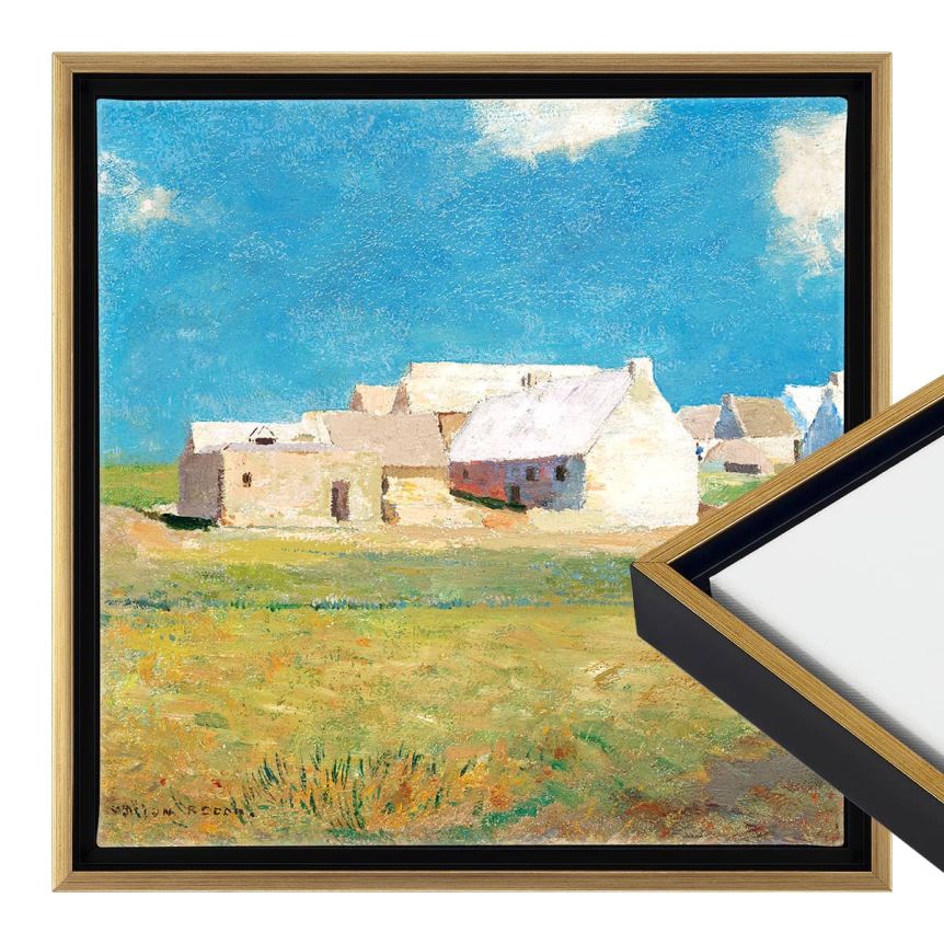 Cardinali Standard Depth Antique Gold/Black Floater Frame - 8"x8" - 3/4" Deep