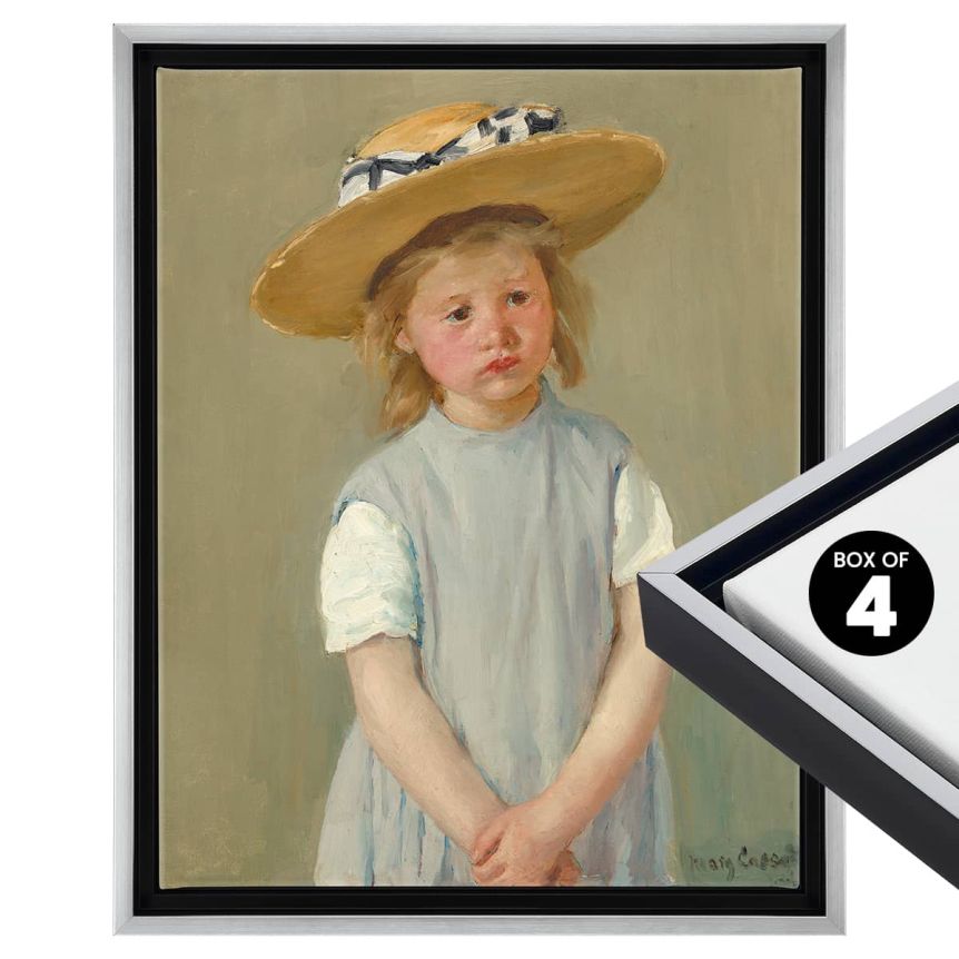 Cardinali Standard Depth Antique Silver/Black Floater Frame Box of 4 - 10"x30" - 3/4" Deep