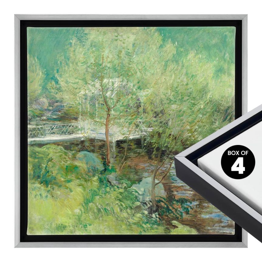 Cardinali Standard Depth Antique Silver/Black Floater Frame Box of 4 - 24"x24" - 3/4" Deep