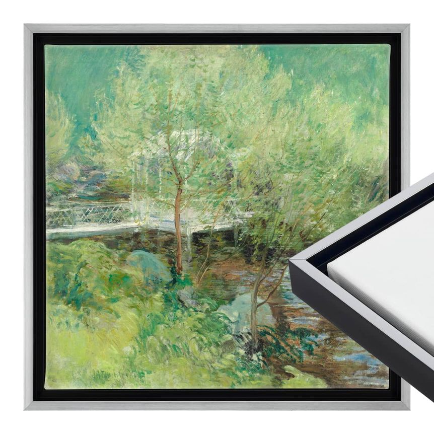 Cardinali Standard Depth Antique Silver/Black Floater Frame - 16"x16" - 3/4" Deep 