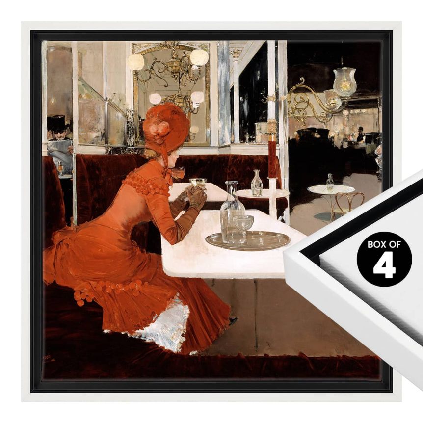 Cardinali Standard Depth White Floater Frame Box of 4 - 20"x20" - 3/4" Deep