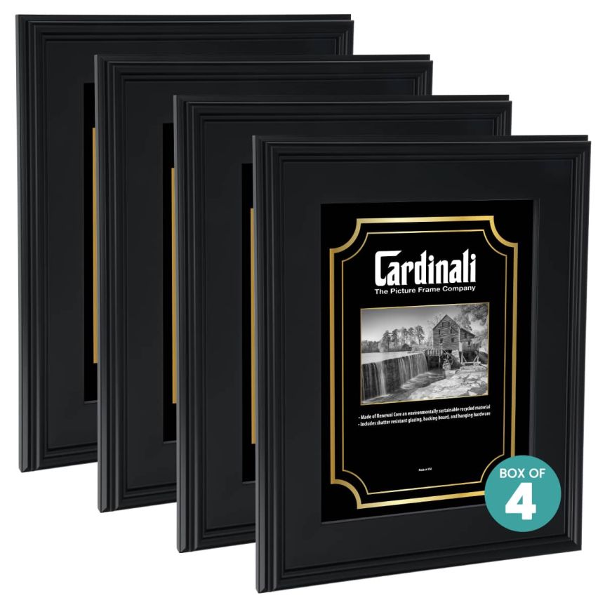 Cardinali Plein Aire Frame - Black w/ Acrylic Glazing and Cardboard Backing 18" x 24" (Box of 4)