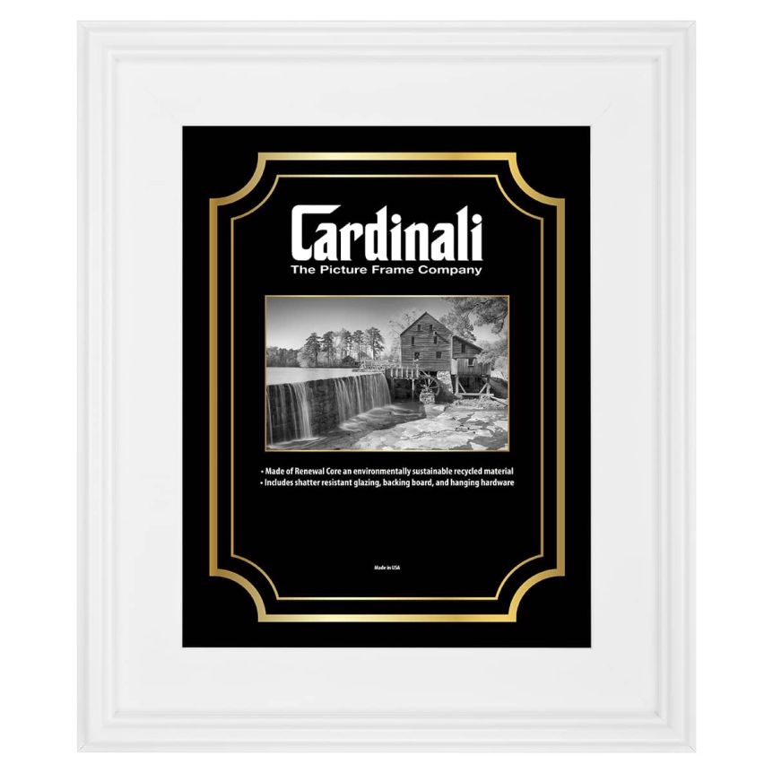 Cardinali Plein Aire Frame - White w/ Acrylic Glazing and Cardboard Backing 12" x 16"