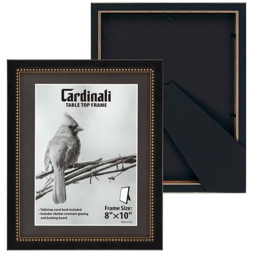 Cardinali Winston Style Tabletop Frame, Black with Gold Bead - 8 x 10