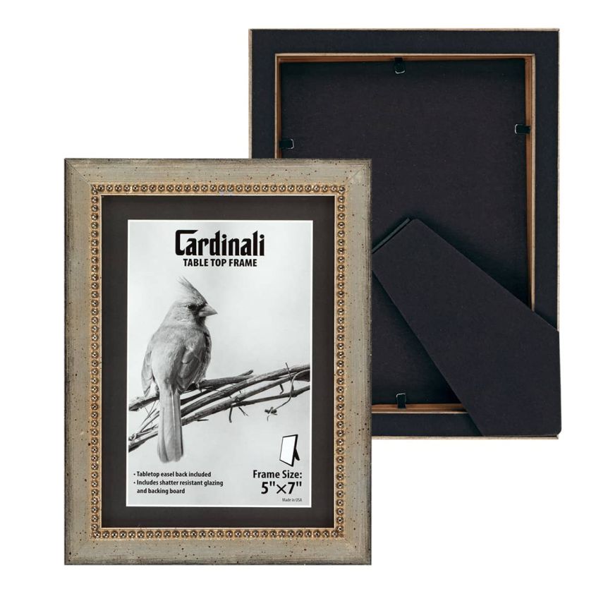 Cardinali Winston Style Tabletop Frame, Silver with Silver Bead - 5 x 7