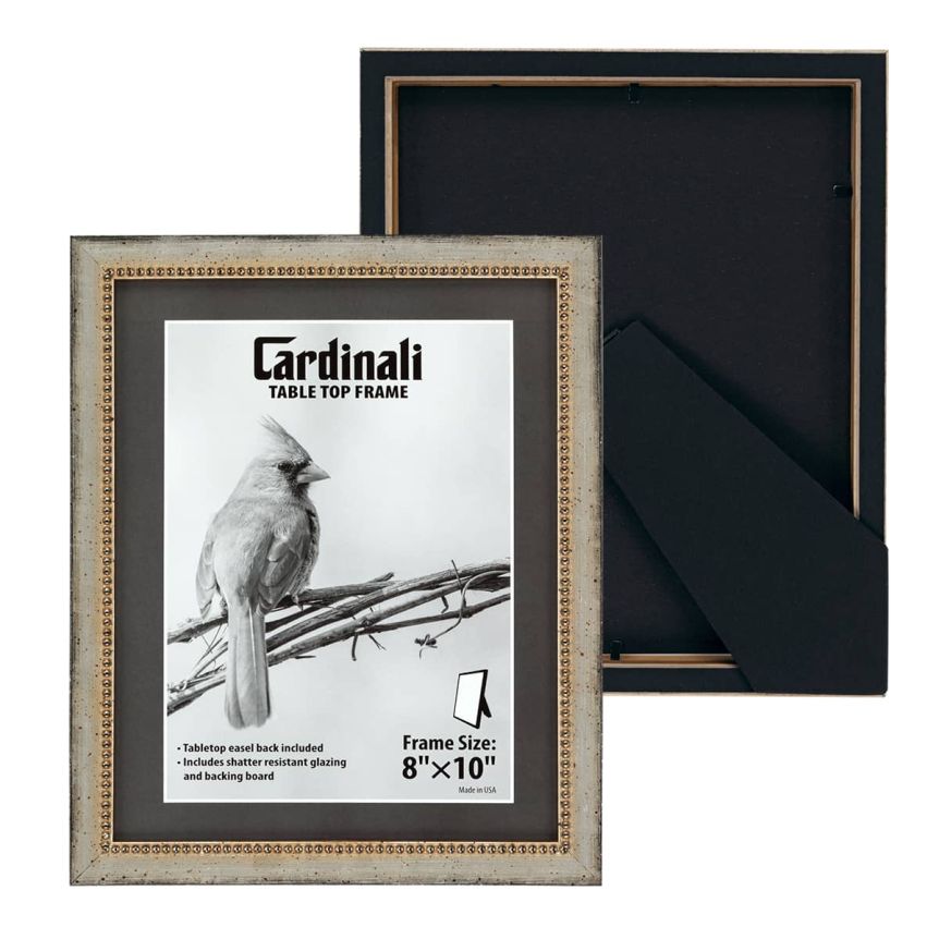 Cardinali Winston Style Tabletop Frame, Silver with Silver Bead - 8 x 10