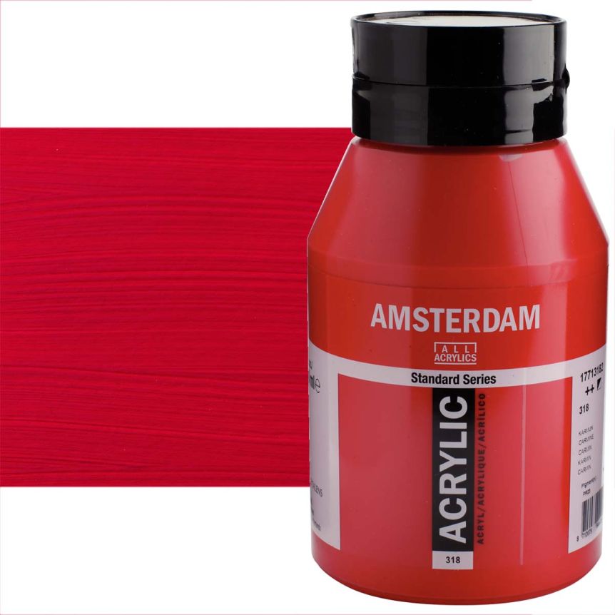 Amsterdam Standard Series Acrylic Paint - Carmine, 1 Liter Jar