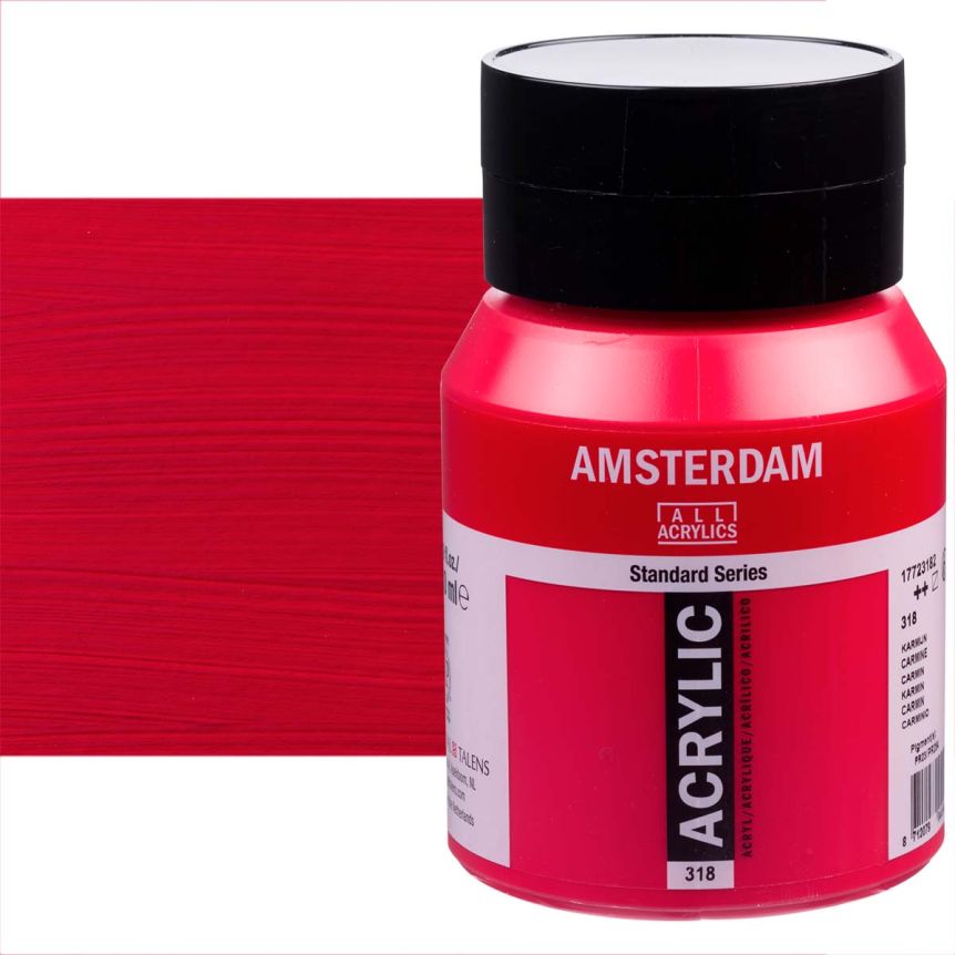 Amsterdam Standard Series Acrylic Paint - Carmine, 500ml Jar