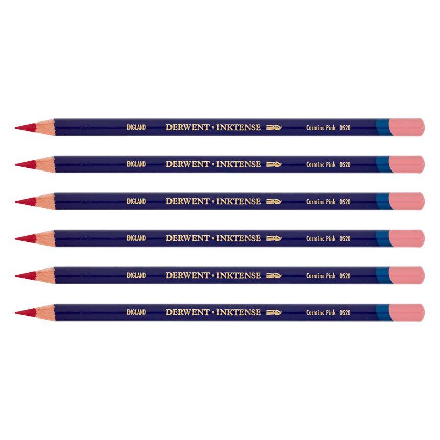 Derwent Inktense Pencil - Carmine Pink (Box of 6)