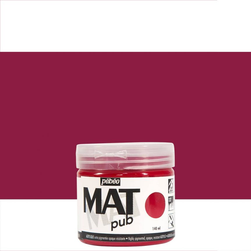 Pebeo Acrylic Mat Pub - Carmine Red, 140ml