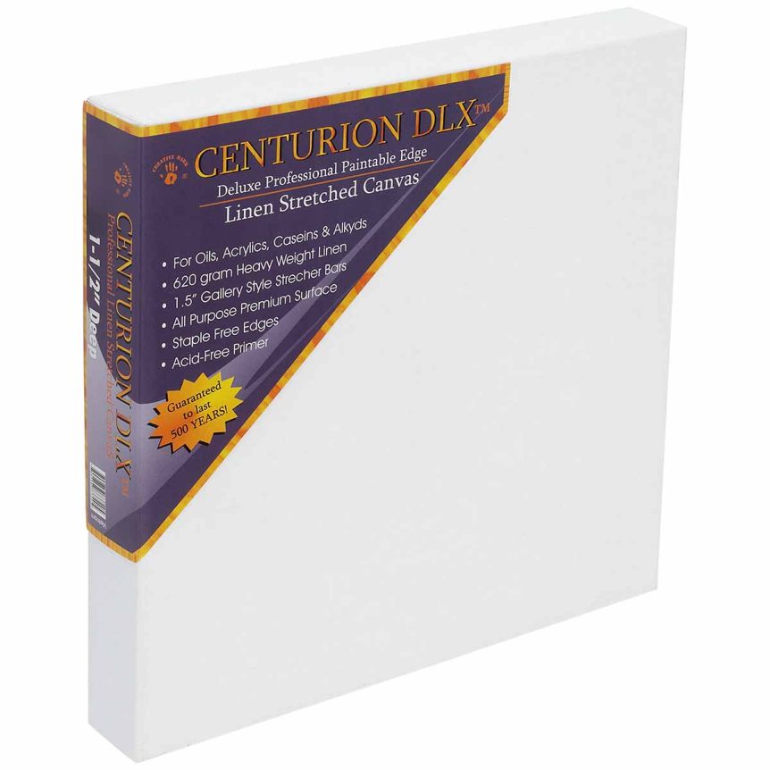 Centurion DLX Acrylic Primed Linen Canvas 12"x12", 1-1/2" Deep
