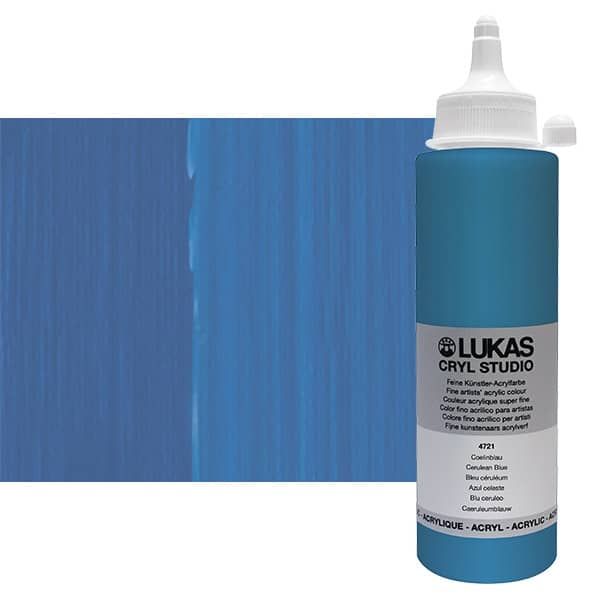 Cryl Studio Acrylic Paint - Cerulean Blue, 250ml Bottle