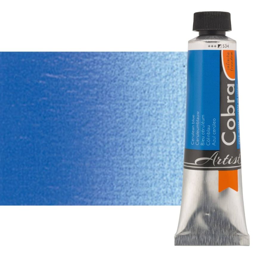 Cobra Water-Mixable Oil Color 40ml Tube - Cerulean Blue