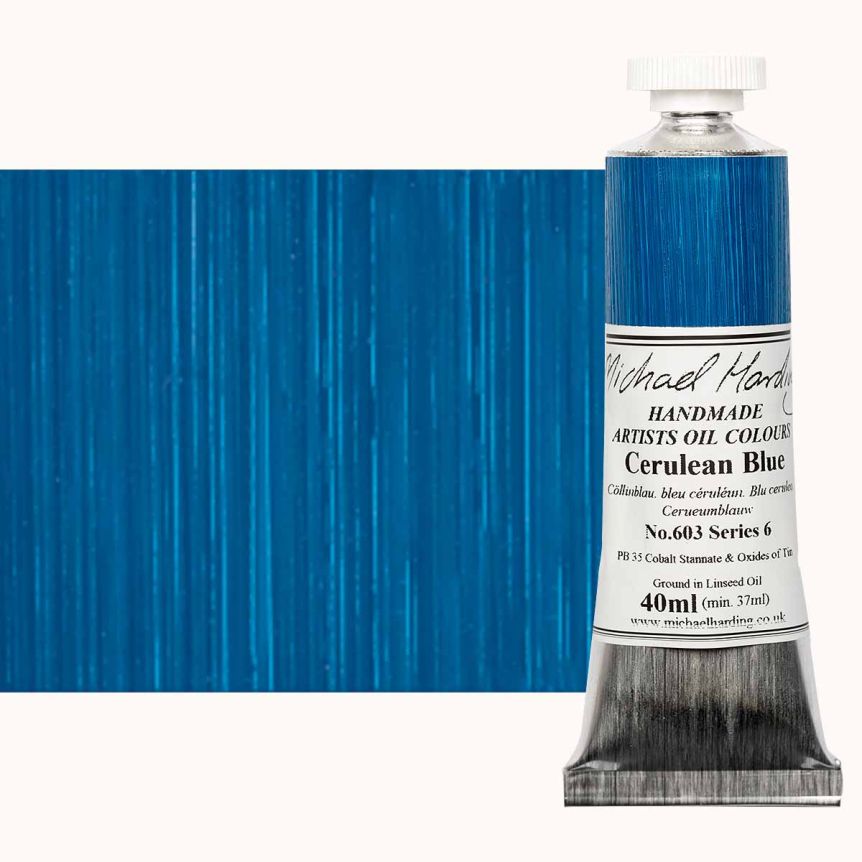 Michael Harding Oil Color - Cerulean Blue, 40ml Tube