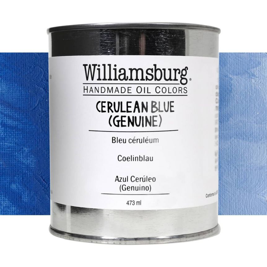 Williamsburg Handmade Oil Paint - Cerulean Blue Genuine, 473ml
