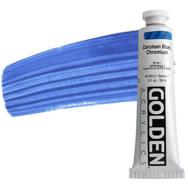 GOLDEN Heavy Body Acrylics - Cerulean Blue Chromium, 2oz Tube
