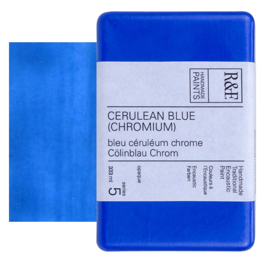 R&F Encaustic Handmade Paint 333 ml Block - Cerulean Blue Chromium