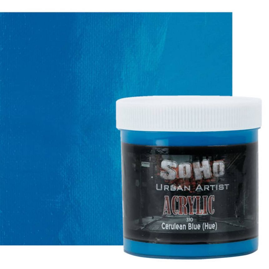 SoHo Urban Artists Heavy Body Acrylic Cerulean Blue Hue 500ml