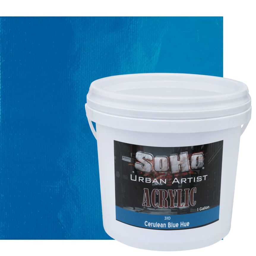 SoHo Urban Artists Heavy Body Acrylic - Cerulean Blue Hue, 1 Gallon