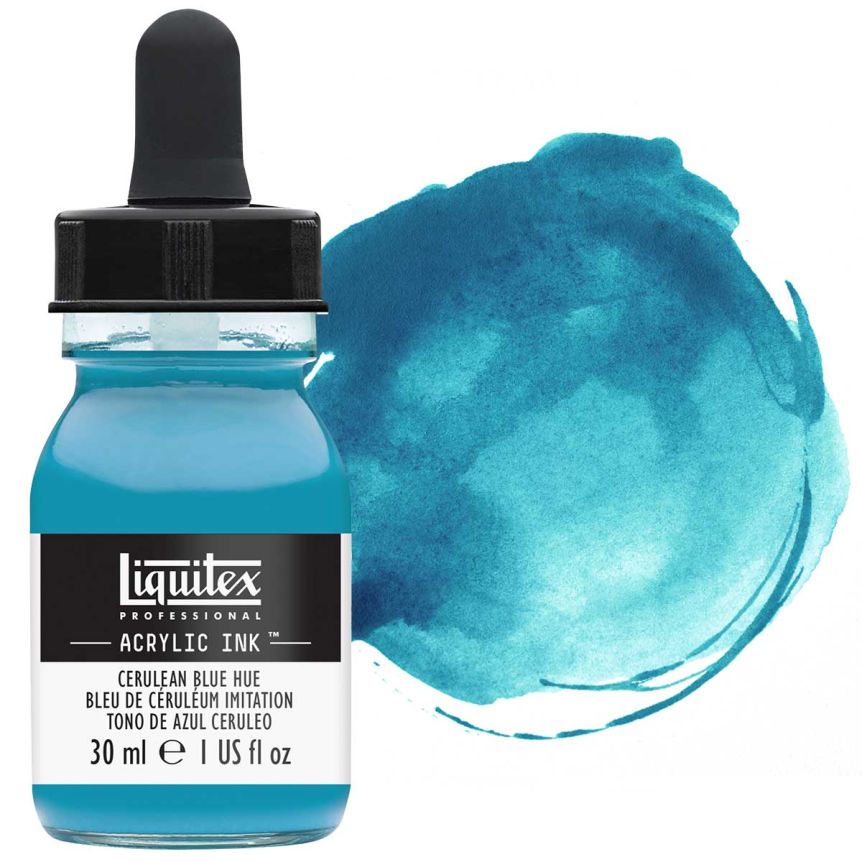 Liquitex Acrylic Ink - Cerulean Blue Hue, 30ml Bottle