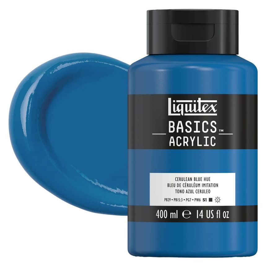 Liquitex Basics Acrylic Paint Cerulean Blue Hue 400ml