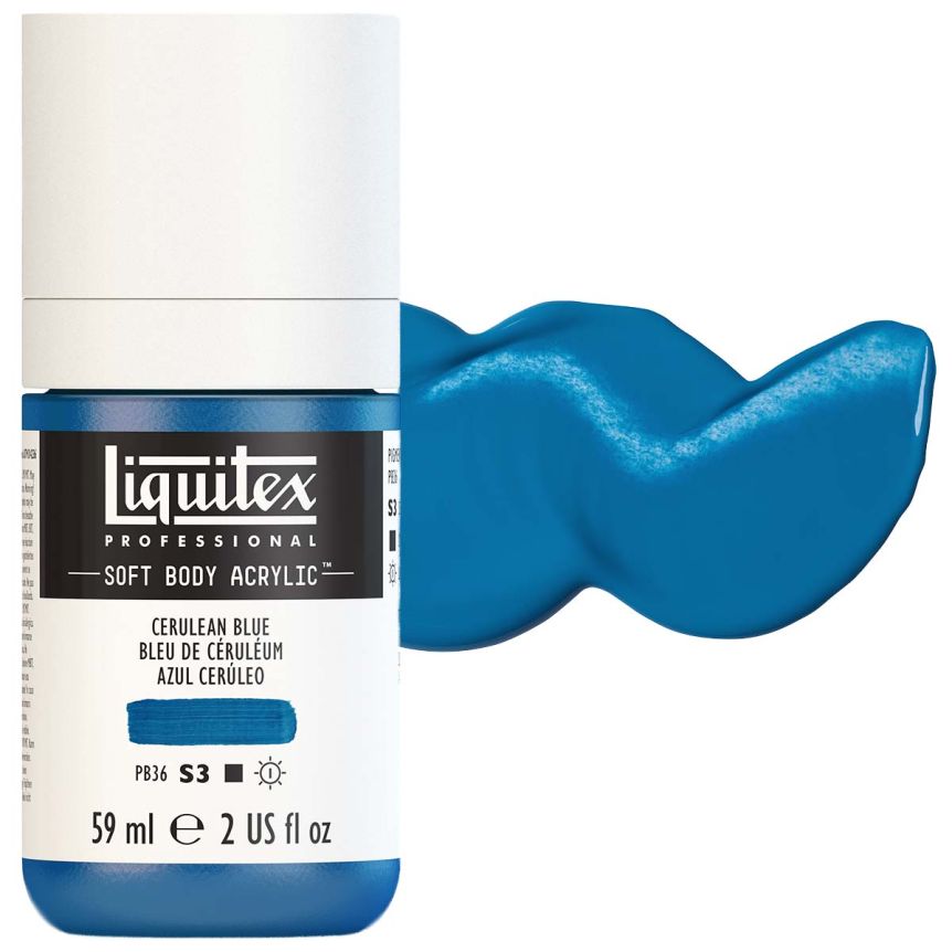 Liquitex Professional Soft Body Acrylic - Cerulean Blue, 2oz Bottle