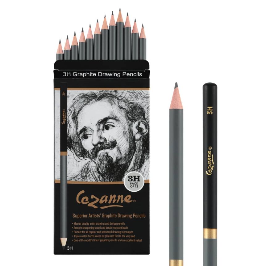 Cézanne® Superior Artists’ Graphite Drawing Pencil, 3H (Box of 12)