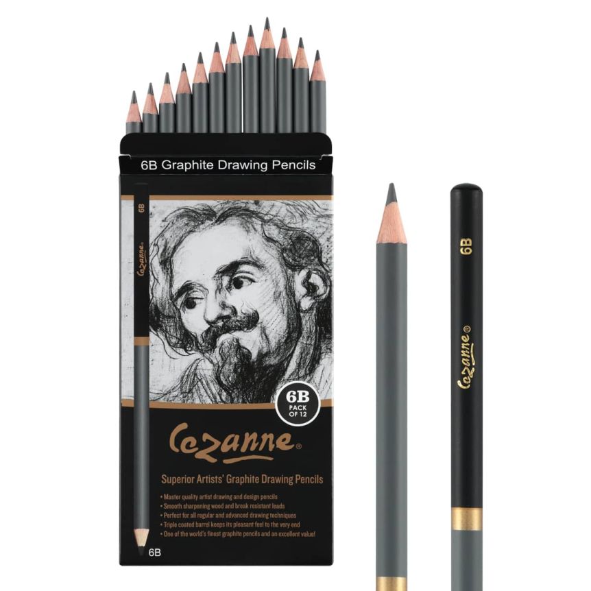 Cézanne® Superior Artists’ Graphite Drawing Pencil, 6B (Box of 12)