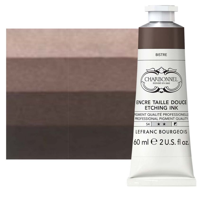 Charbonnel Etching Ink - Basic Bistre, 60ml Tube