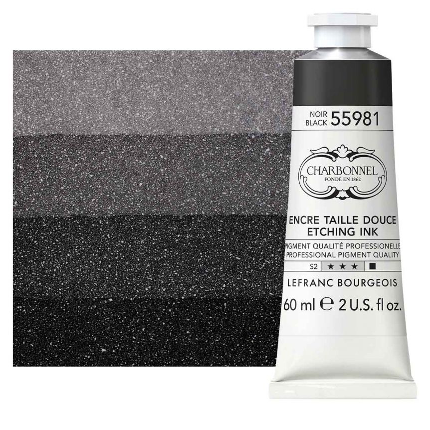 Charbonnel Etching Ink - Black 55981, 60ml Tube
