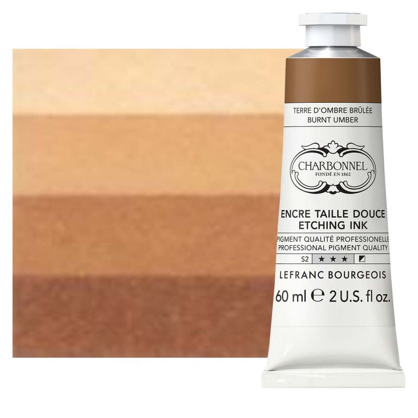 Charbonnel Etching Ink - Burnt Umber, 60ml Tube