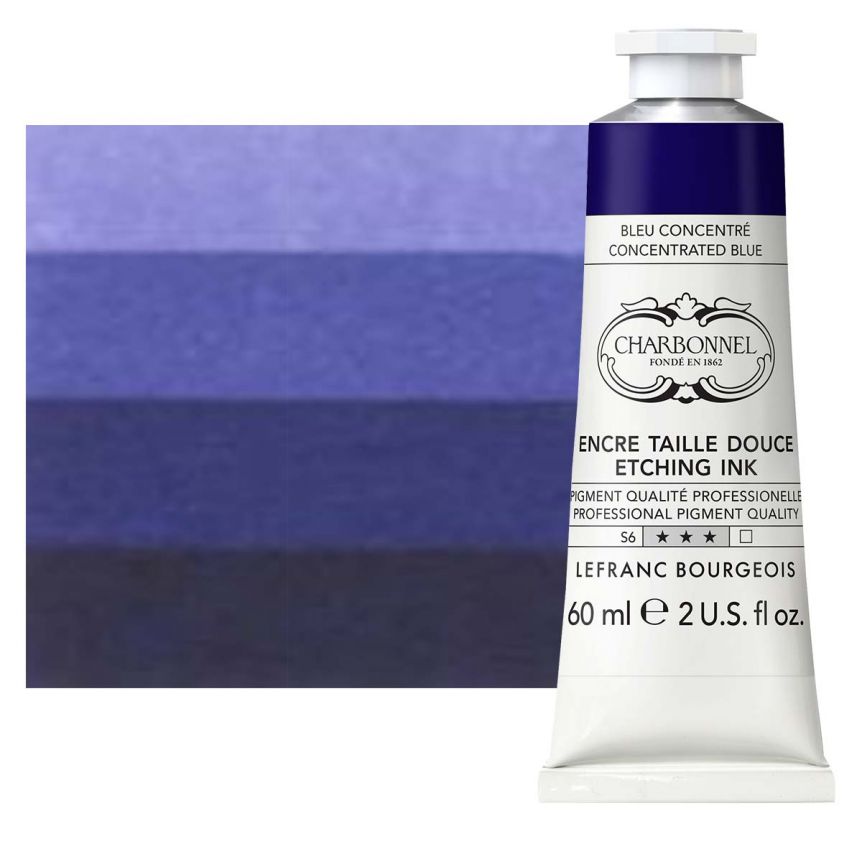 Charbonnel Etching Ink - Concentrated Blue, 60ml Tube