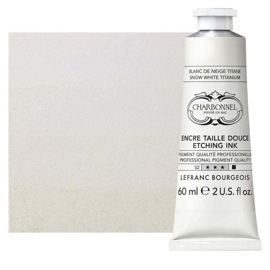 Charbonnel Etching Ink - Snow White Titanium (T1), 60ml Tube