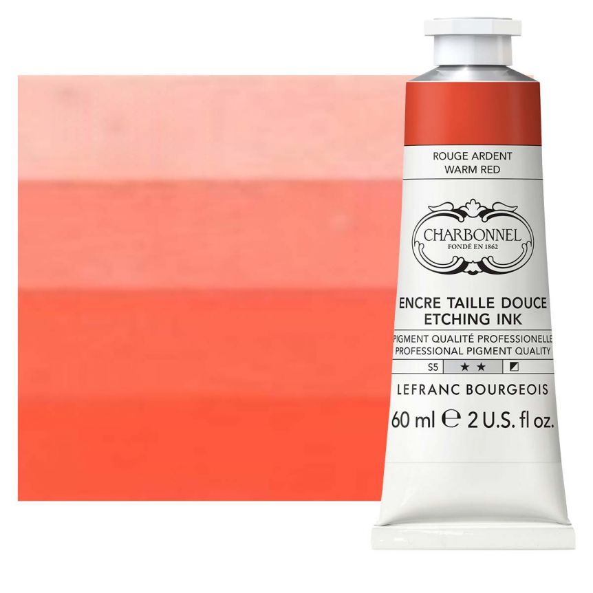 Charbonnel Etching Ink - Warm Red, 60ml Tube