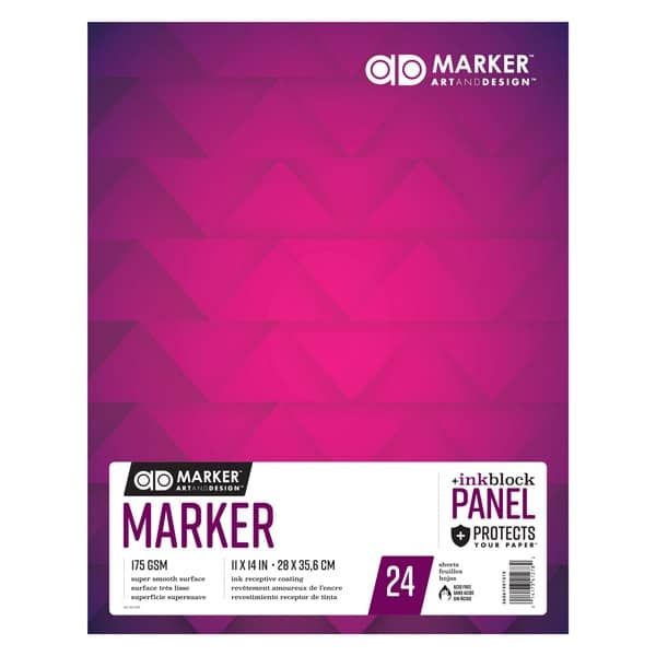 Chartpak 175 GSM AD Marker Ink Block Panel Pad 11x14in,  24 Sheet