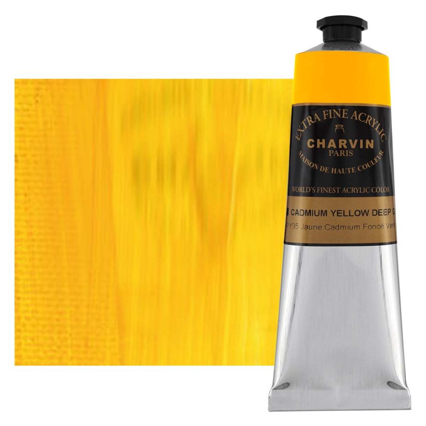 Charvin Extra-Fine Artists Acrylic - Cadmium Yellow Deep Genuine