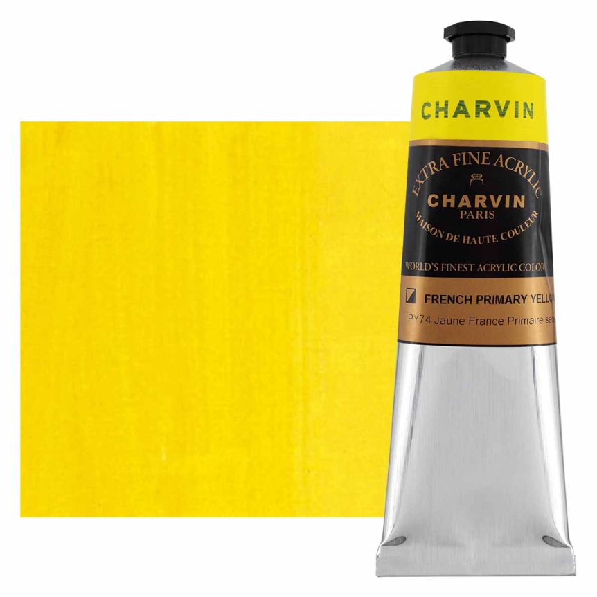Charvin Extra-Fine Artists Acrylic - French Yellow Primary, 150ml