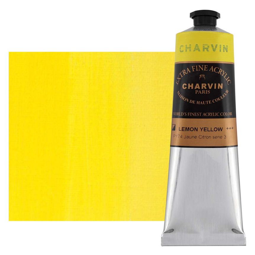 Charvin Extra-Fine Artists Acrylic - Lemon Yellow, 150ml