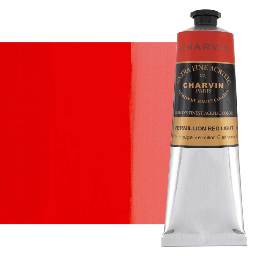 Charvin Extra-Fine Artists Acrylic - Vermillion Red Light, 150ml