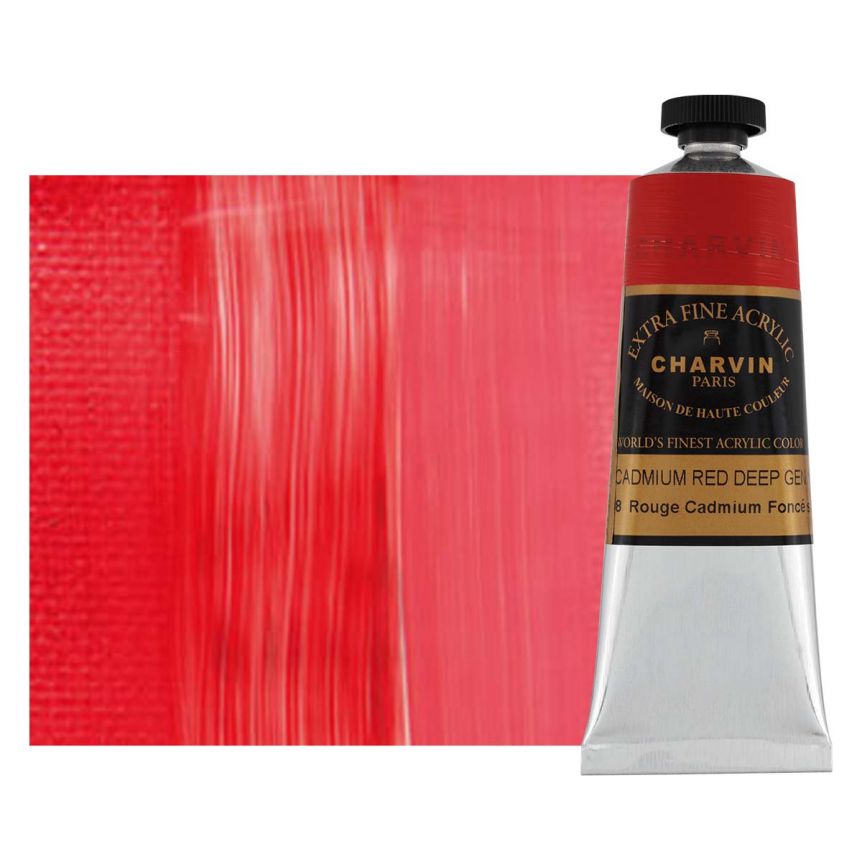 Charvin Extra-Fine Artists Acrylic - Cadmium Red Deep Genuine