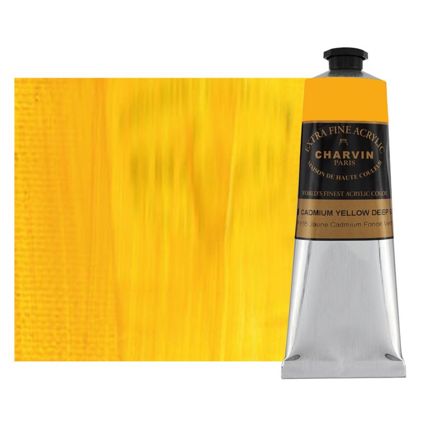 Charvin Extra-Fine Artists Acrylic - Cadmium Yellow Deep Genuine