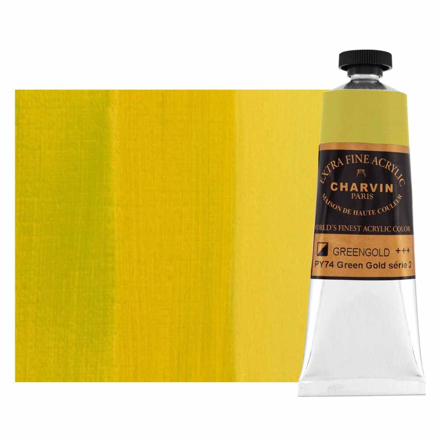 Charvin Extra-Fine Artists Acrylic - Green Gold, 60ml