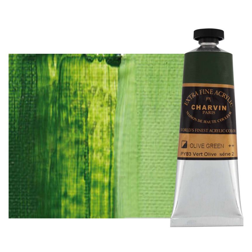 Charvin Extra-Fine Artists Acrylic - Olive Green, 60ml